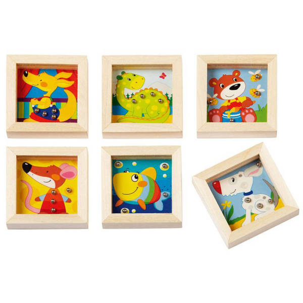 Geduldspiel eckig mit Tiermotiv, 1 Stück