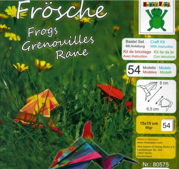 Bastelset Frösche, Bastelset 54 Blatt mit Anleitung, 15x15 cm