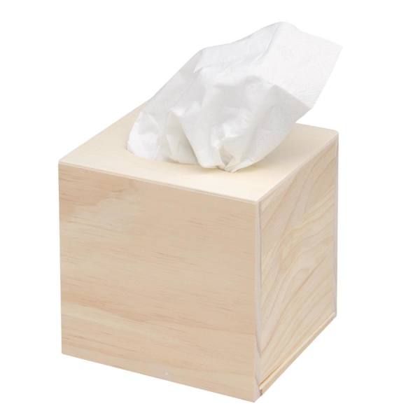 Holz-Tissue-Box, 14x12,5x13,5 cm, ohne Inhalt
