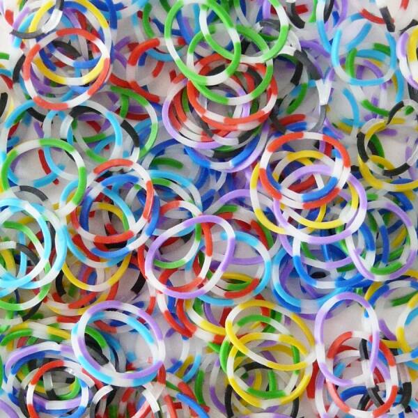 RubberLoops Streifen nachtleuchtend, 500 Stück