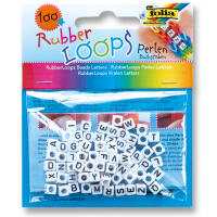 RubberLoops Perlen Buchstaben weiß, 100 Stück