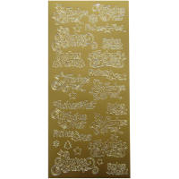 Konturensticker Frohes Fest, gold 1 Blatt Sticker...