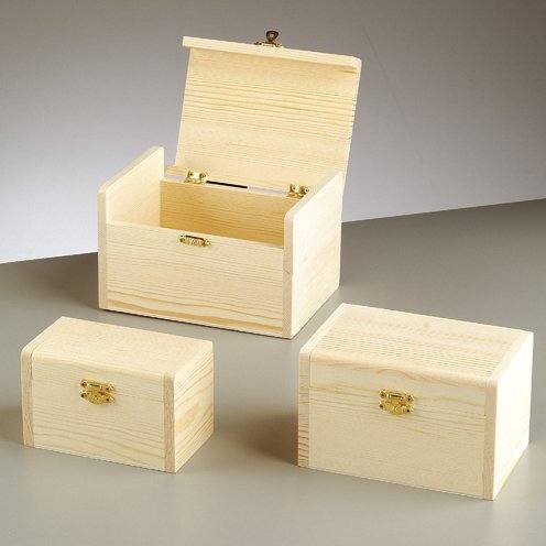 Holztruhe Set 17 x 12 x 10,7 cm 3 - teilig roh