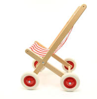Puppen Buggy rot-weiß Puppenwagen ca. 40 x 34 x 60 cm