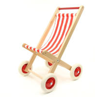 Puppen Buggy rot-weiß Puppenwagen ca. 40 x 34 x 60 cm