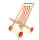 Puppen Buggy rot-weiß Puppenwagen ca. 40 x 34 x 60 cm