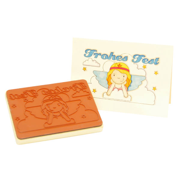 Holzstempel Frohes Fest, 9 x 12 x 1,3 cm