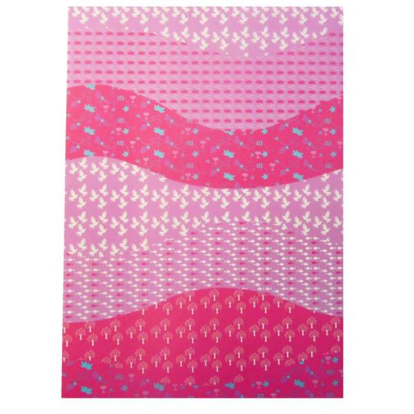 Transparentpapier Wellen pink, 115g/m², DIN A4, 5 Blatt