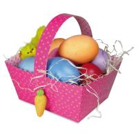 Geschenkkörbchen mit Tulpenmotiv, 10 Stück Osterkorb je ca. 12x14cm
