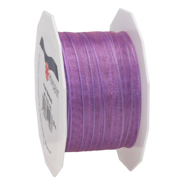 Organzaband lila, Rolle 1cm breit, 25m lang