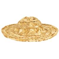 Strohhut 5 cm natur hell, 2 Stück Miniatur