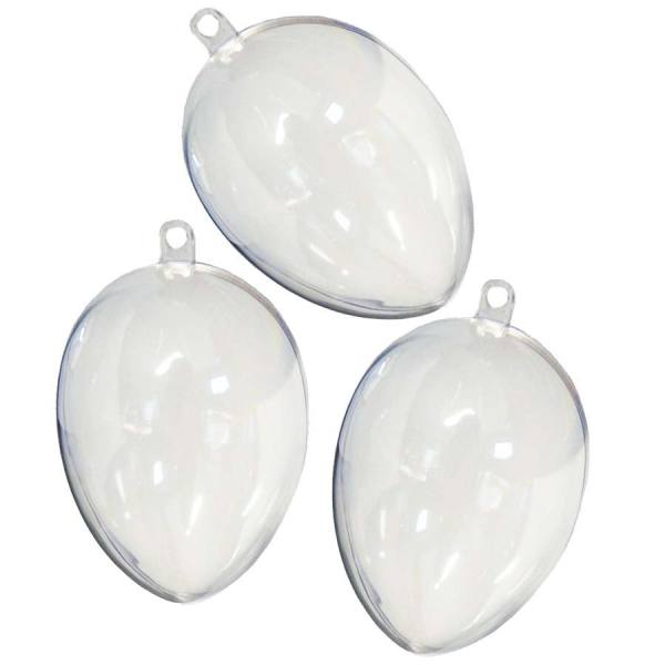 Kunststoffeier 60mm transparent zerlegbar 5 Stück 6cm