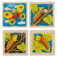 Schichtenpuzzle Raupe 4 Schichten, 44 Teile aus Holz