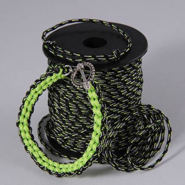 Flechtschnur 2mm, Schwarz/Grün, 1 Rolle 50 m
