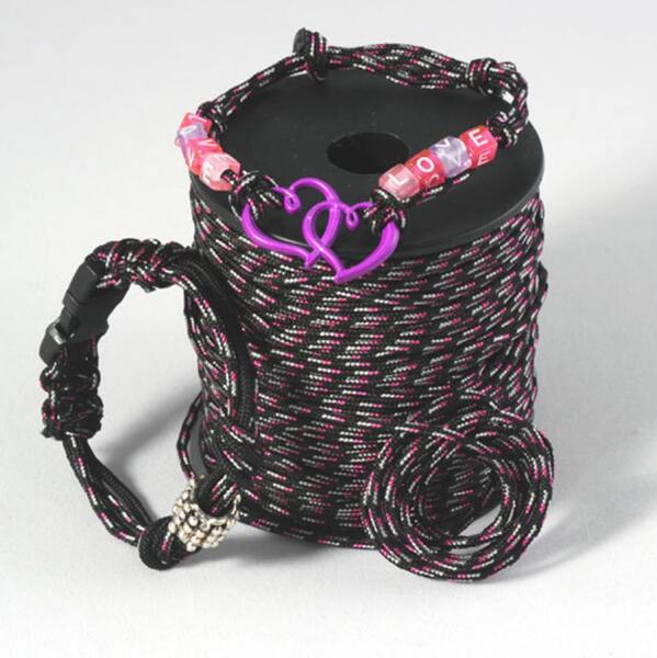 Flechtschnur 2mm, Pink/Schwarz/Weiß, 1 Rolle 50 m