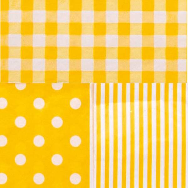 Decopatch Papier Mustermix gelb 3 Blatt, 30x40cm