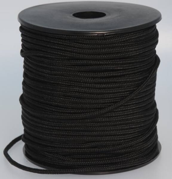 Flechtschnur 2mm, Schwarz, 1 Rolle 50 m