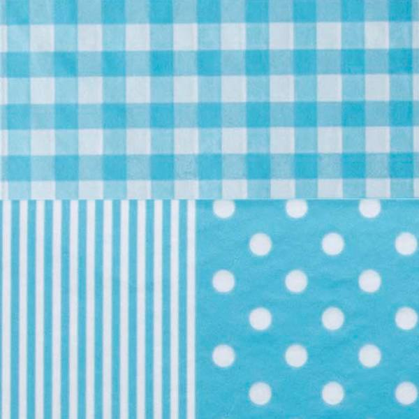 Decopatch Papier Mustermix blau 3 Blatt, 30x40cm