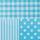 Decopatch Papier Mustermix blau 3 Blatt, 30x40cm