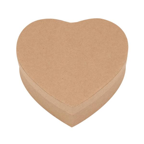 Herzbox aus Pappe braun, 92x90x26mm