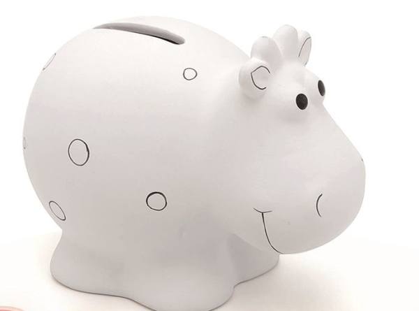 Spardose Hippo aus Keramik ca. 12x9 cm