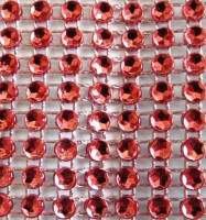 Dekoband mit Strasssteinen, rot, 5,5x180 cm