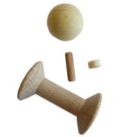 Holzmännchen 10 cm, Spule, Holzkopf und Zusatzteile