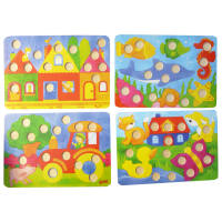 Farbwürfelspiel aus Holz 95 Teile, 31,5 x 15,5 x 3,7 cm