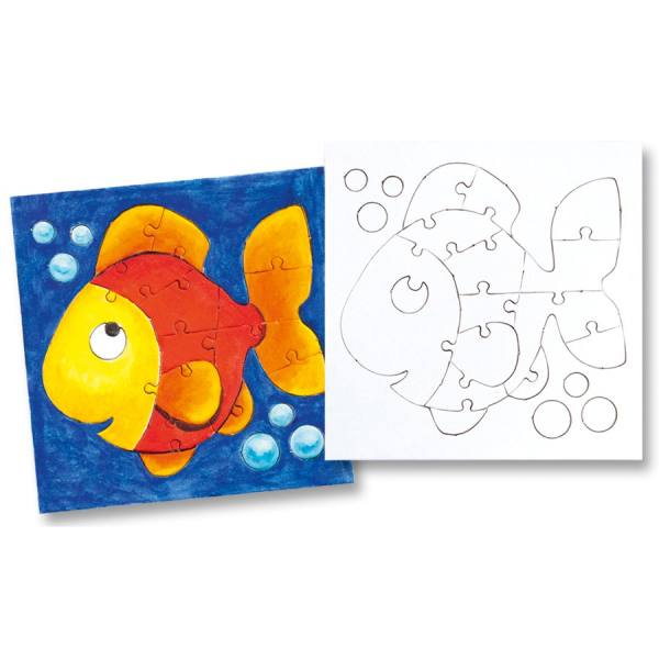 Mini Puzzle Fisch 21 Teile, 14x14,5 cm, 10 Stück