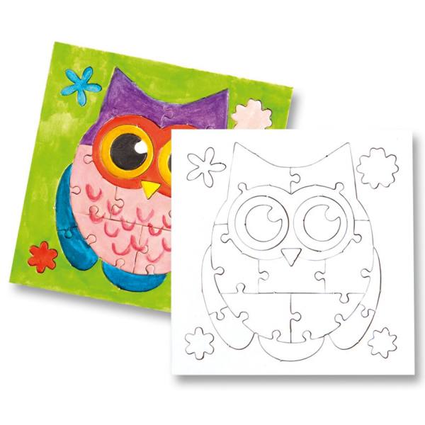 Mini Puzzle Eule 22 Teile, 14x14,5 cm, 10 Stück