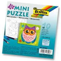 Mini Puzzle Eule 22 Teile, 14x14,5 cm, 10 Stück