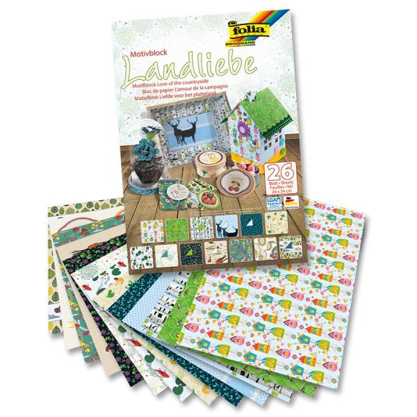 Motivblock Landliebe 26 Blatt, 24x34 cm Motivpapier