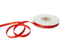 Satinband rot, Rolle 6mm breit, 25m lang