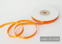 Satinband orange Rolle 6mm breit, 25m lang