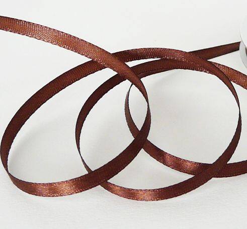 Satinband braun, Rolle 10mm breit 10m lang