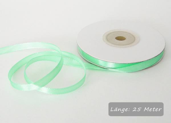 Satinband minze, mint Rolle 6mm breit, 25m lang