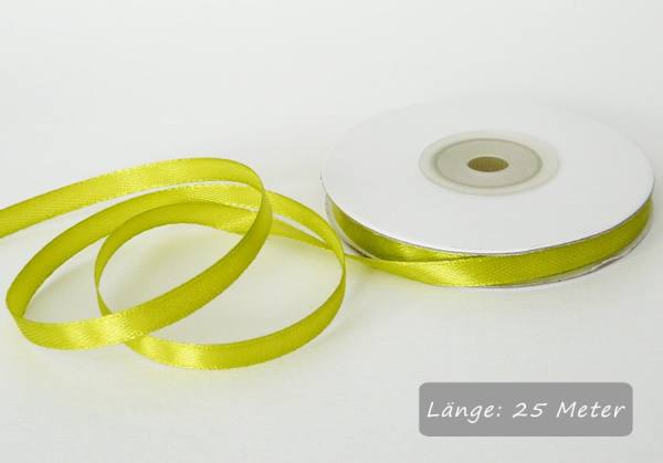 Satinband grüner Apfel, Rolle 6mm breit, 25m lang