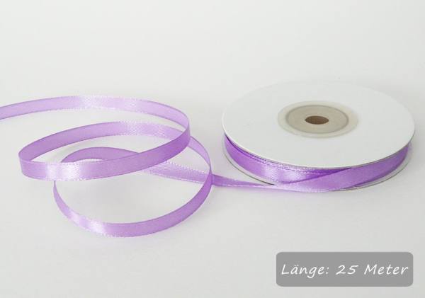 Satinband lavendel, flieder, Rolle 6mm breit, 25m lang