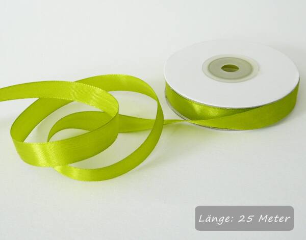 Satinband grüner Apfel, Rolle 12mm breit, 25m lang