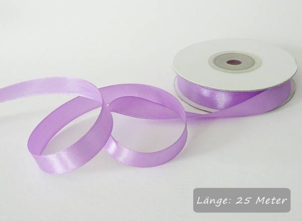 Satinband lavendel, Rolle 12mm breit, 25m lang