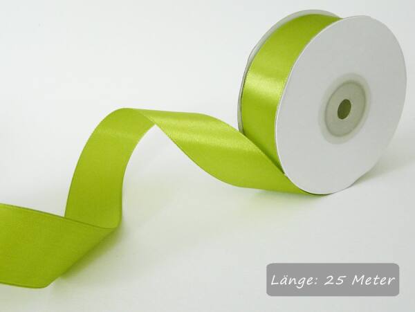 Satinband grüner Apfel, Rolle 25mm breit, 25m lang