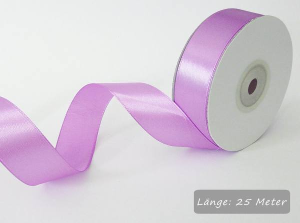 Satinband lavendel, Rolle 25mm breit, 25m lang