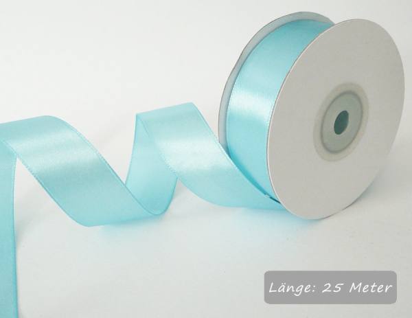 Satinband himmelblau, Rolle 25mm breit, 25m lang