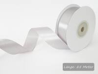 Satinband helles silber, Rolle 25mm breit, 25m lang