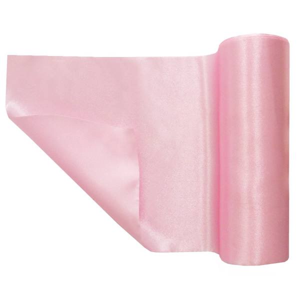 Tischläufer Satin hellrosa Satin Tischband rosa hell Rolle 16cm breit 9m lang