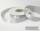 Satinband Punkte silber, Rolle 12mm breit, 25m lang