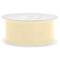 Chiffonband hellcreme, Rolle 38mm breit, 25m lang