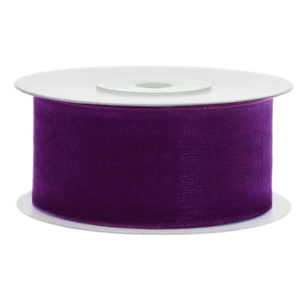 Chiffonband pflaume, Rolle 38mm breit, 25m lang