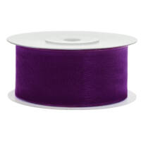 Chiffonband pflaume, Rolle 38mm breit, 25m lang