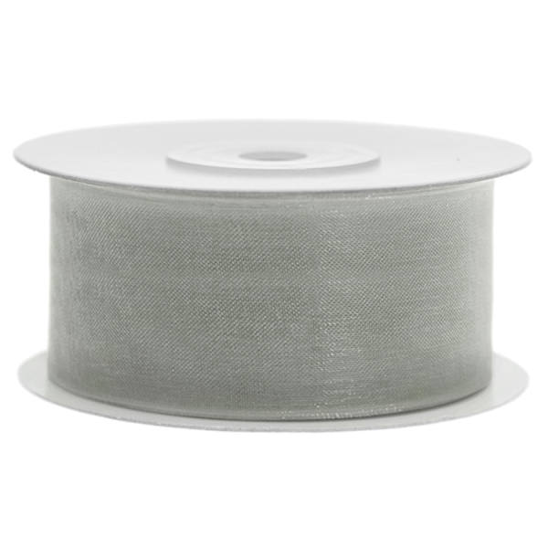 Chiffonband grau, Rolle 38mm breit, 25m lang